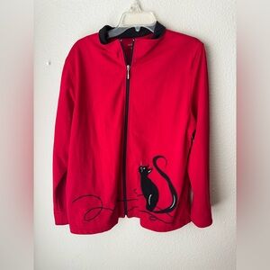 Allison Daley Vibrant Red and Classic Black Jacket